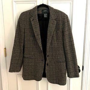 Vintage Oversized Check Wool Blazer